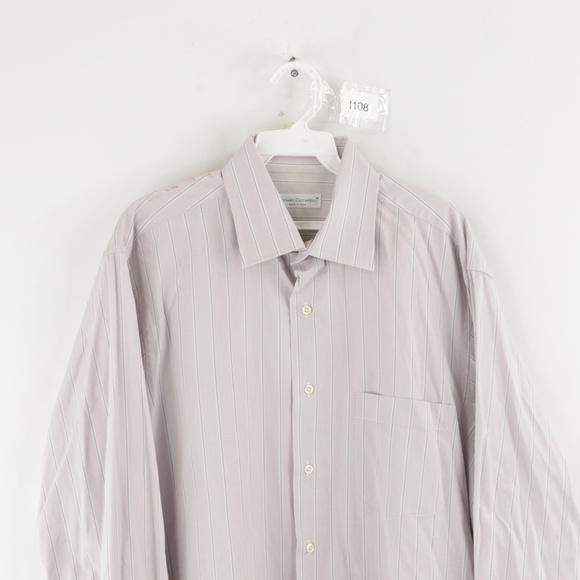 Luciano Ceccarelli Mens 16 Striped Dress Shirt - Picture 2 of 7